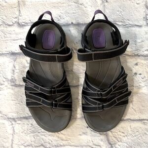 Teva Tirra Women’s Size 5 Sport Sandals Black and Purple with Velcro Straps